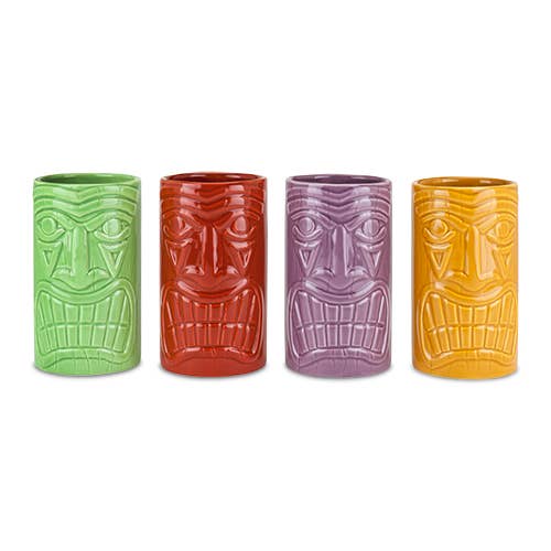 TRUE - Beachcomber Ceramic Tiki Mugs in Assorted Colors by True