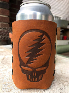 Jimmyrockit - Steal Your Face Grateful Dead Leather Can Cooler - koozie