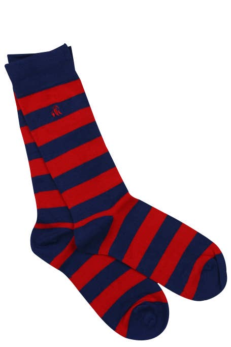 Swole Panda - Classic Red Striped Bamboo Socks