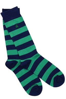 Swole Panda - Lime Green Striped Bamboo Socks