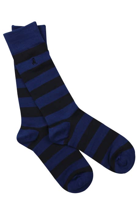 Swole Panda - Charcoal Striped Bamboo Socks