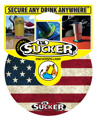 Lil Sucker - STARS & STRIPES STYLE SUCTION DRINK HOLDER GREAT OUTDOORS