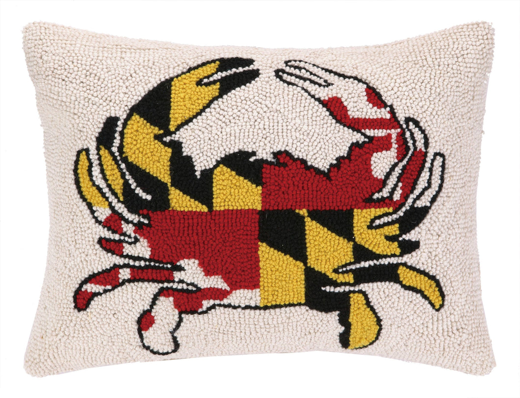 Peking Handicraft - Red White Yellow & Black Crab Hook Pillow