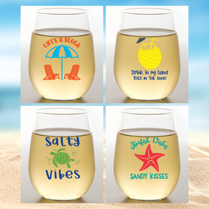Wine-Oh! - LIFE'S A BEACH Shatterproof Wine Glasses