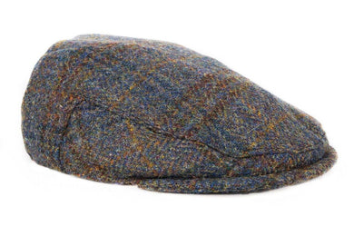 Bronte Moon - Harris Tweed Herringbone Flat Cap Hat - Dark Sage - Unisex