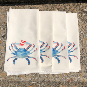 Blue Crab Cotton Dinner Napkins