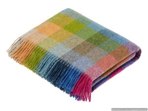 Bronte Moon - Shetland Quality - Pure New Wool - Harlequin - Tutti Frutti - Throw Blanket