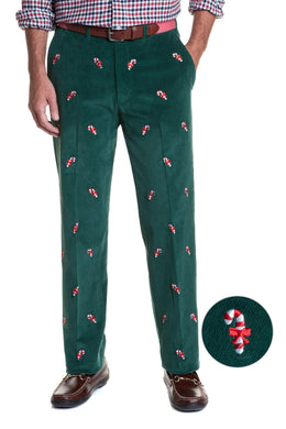 Embroidered Corduroy Holiday Pants