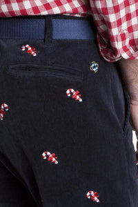 Embroidered Corduroy Holiday Pants