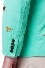 Load image into Gallery viewer, Spinnaker Jacket-Palm Green with Racehorses