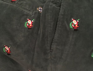 Embroidered Corduroy Holiday Pants