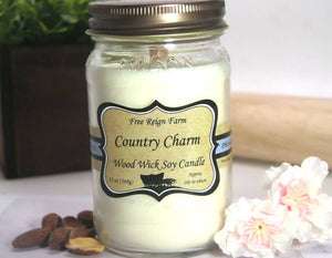 Free Reign Farm - Country Charm: Wood Wick Candle (100% Soy Wax)