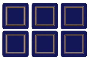 Pimpernel - Classic Coasters Set of 6 - Midnight Blue