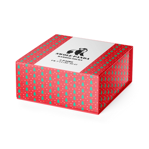 Swole Panda - Red Tree Sock Box - 3 Pairs of Bamboo Socks (His)