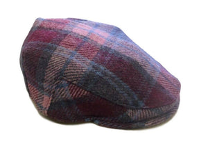 Bronte Moon - Harris Tweed Herringbone Flat Cap Hat - Pink Pastel - Unisex