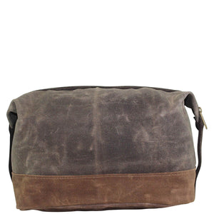 Waxed Cotton Top Zip Dopp Kit